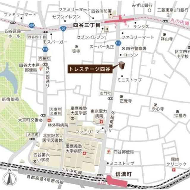 トレステージ四谷の地図