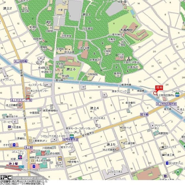 ミリオンコート池上の地図