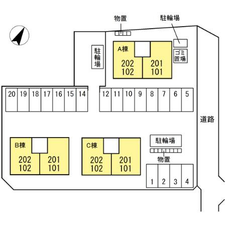 【区画図】 | ハイカムール泉都町　A棟 