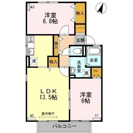 【間取り】 | ハイカムール泉都町　A棟 