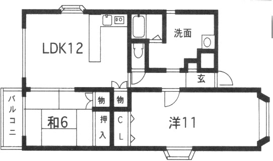 瓦宮住宅の間取り
