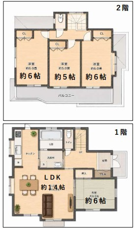 入間市上藤沢　中古戸建の間取り