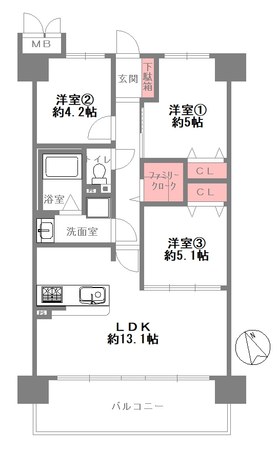 キングマンション新淀川の間取り