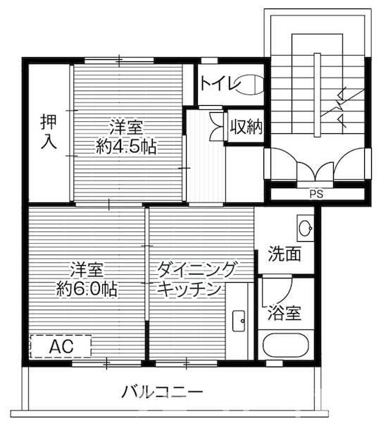 ビレッジハウス詫間1号棟の間取り