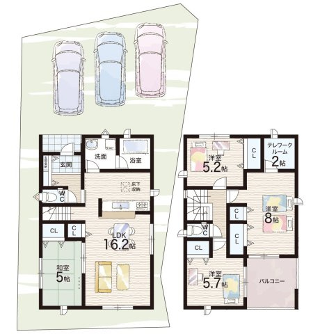 赤穂市北野中　第4-2期　新築一戸建ての間取り|5号地