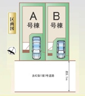 神戸市東灘区魚崎南町6丁目　新築戸建の区画図