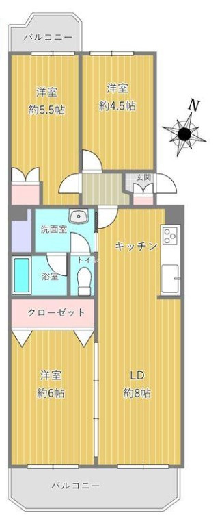 ハイマート南大塚B　中古マンション　3階の間取り
