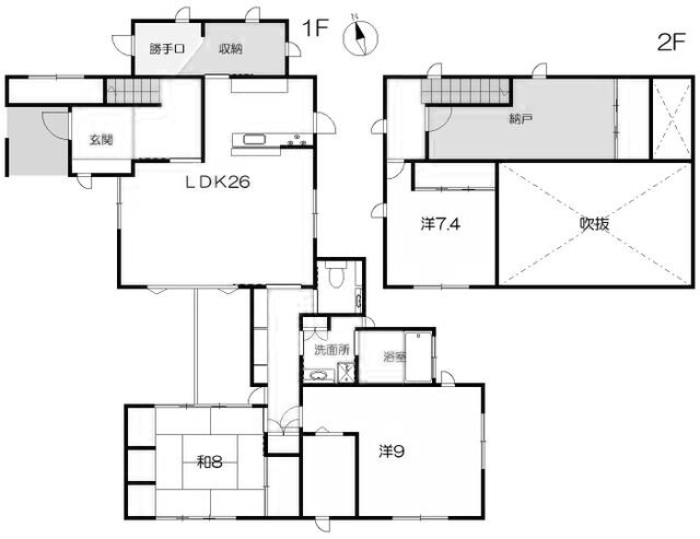 香南市野市町大谷　中古戸建ての間取り