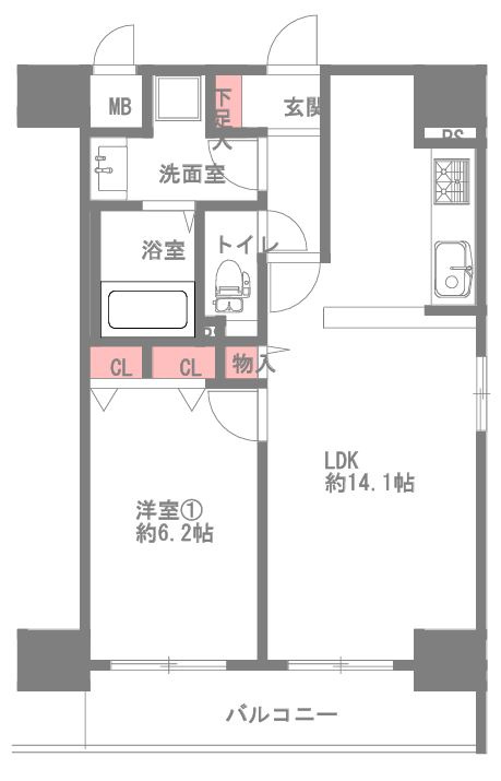 プレサンス中之島公園南の間取り