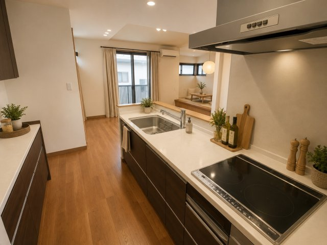 川口市坂下町2丁目　戸建てのキッチン|デジタルステージングをしております
