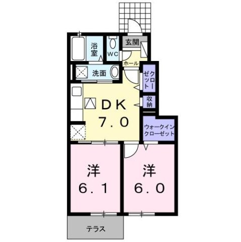 ハッピーメゾン　Ⅲの間取り