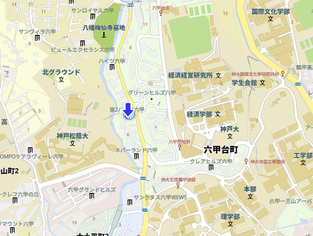 神戸市灘区六甲台町　中古戸建の地図