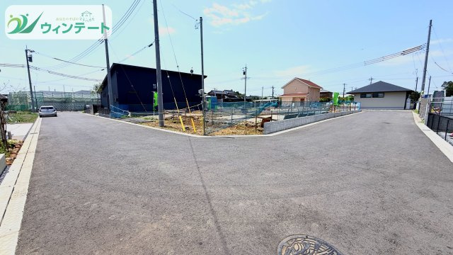 つくば市上横場3期　新築戸建　2号棟の前面道路含む現地写真|建築の進捗に応じて見学も可能です。現地で暮らしのイメージを膨らませてください。