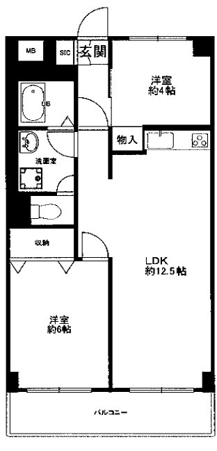 六甲北中ビルの間取り