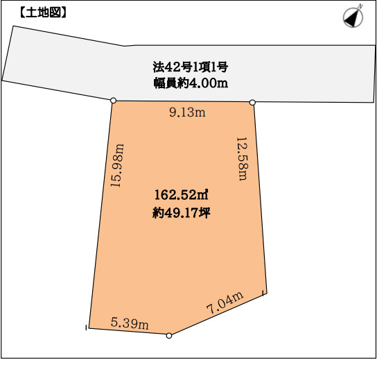 あきる野市引田　売地　49坪の土地図