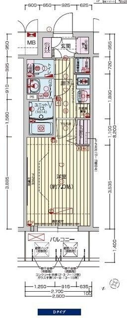 プレサンスOSAKA　DOMECITYクロスティの間取り