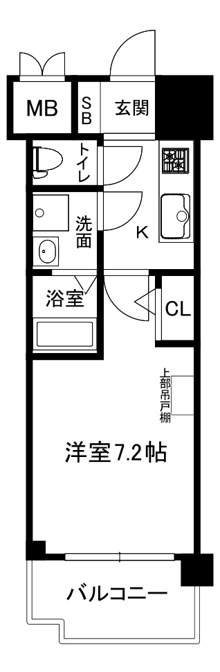 大阪市中央区博労町１丁目の賃貸マンションの間取り