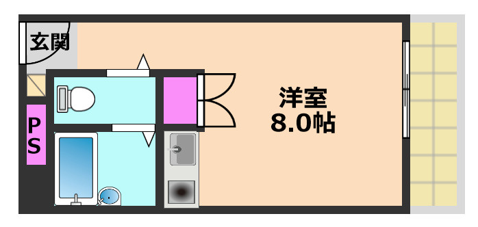 高槻市古曽部町２丁目の賃貸マンションの間取り