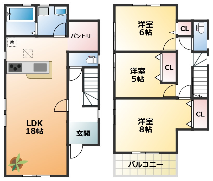 LiveleGarden.S宇都宮市鶴田町第24の間取り|南向きで陽当たりの良い間取りです