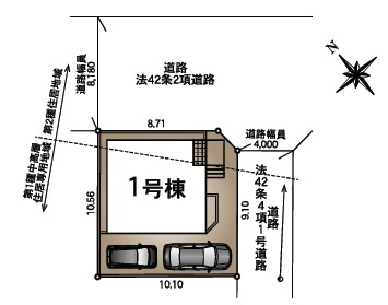 越谷市下間久里新築戸建ての区画図