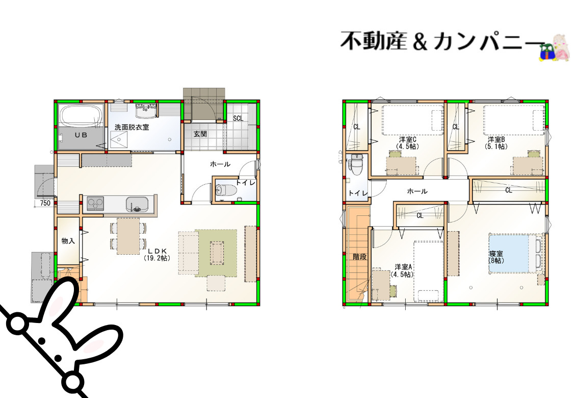 ZEH住宅*+.。お庭の広い三津の家の間取り