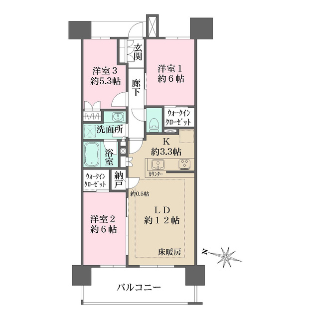 ザパークハウス所沢日吉町の間取り