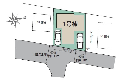 越谷市平方51-2の区画図
