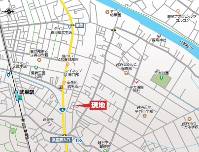 越谷市平方51-2の地図