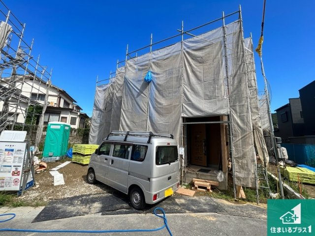 ●12(土)13(日)現地案内可能！　生駒郡平群町吉新　全3邸の外観|現在はこんな感じです。完成までが待ち遠しいですね。