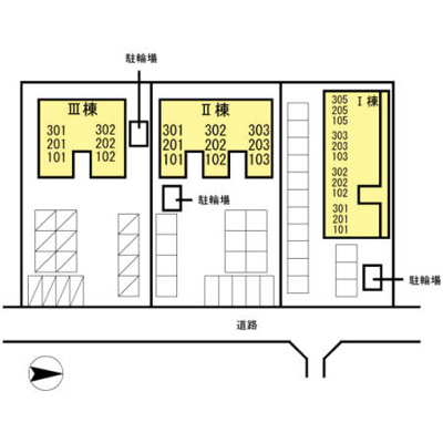 【区画図】 | シャルル　Ⅲ棟 | 配置図