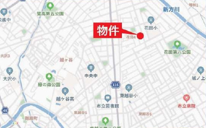 【C号棟】越谷市花田新築戸建ての地図