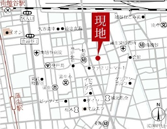越谷市蒲生東町新築戸建ての地図
