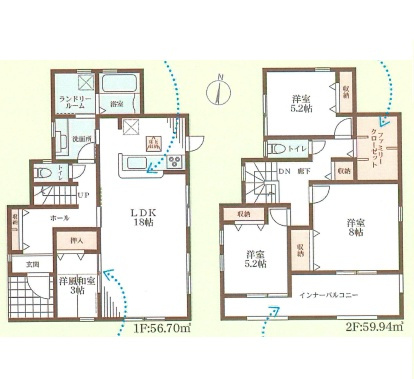 生駒郡平群町吉新　第3期　新築一戸建ての間取り|2号地