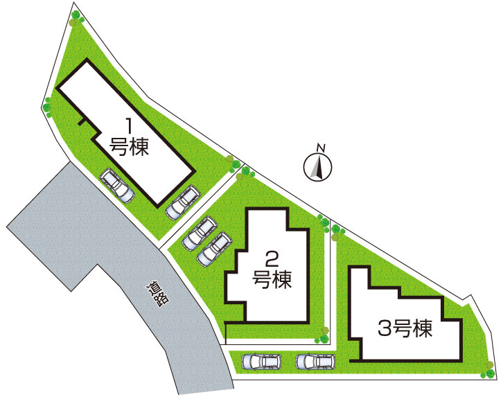●生駒郡平群町吉新　第3期　新築一戸建ての区画図|全3区画