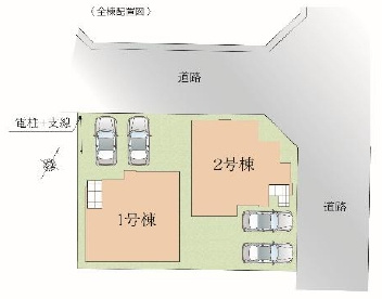 【1号棟】越谷市東越谷新築戸建ての区画図