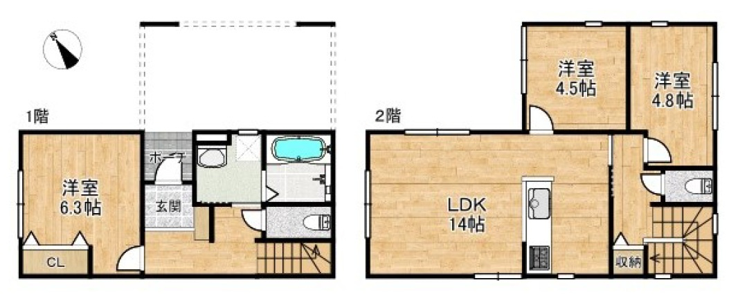 加古川市別府町別府　新築の間取り|3LDKです。