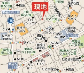 【２号棟】越谷市東越谷新築戸建ての地図