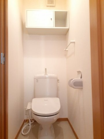 落ち着いた色調のトイレです