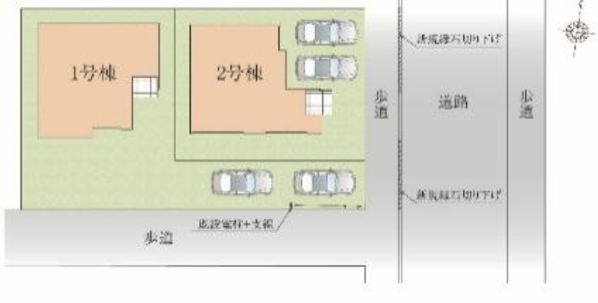 【１号棟】越谷市大道新築戸建ての区画図