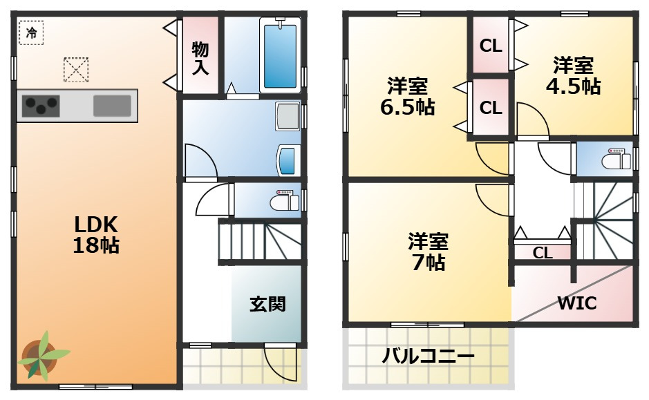 LiveleGarden.S宇都宮市鶴田町第24の間取り|南向きで陽当たりの良い間取りです