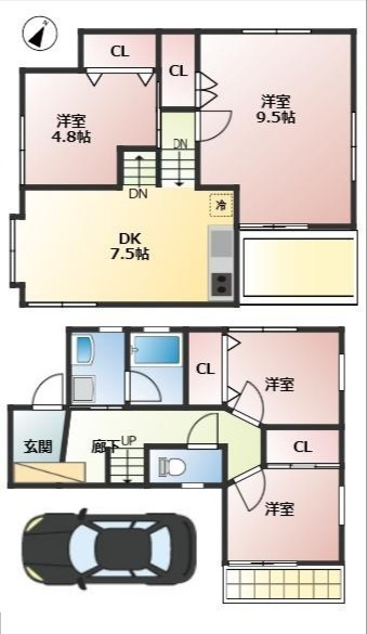 一ノ割大竹貸家の間取り