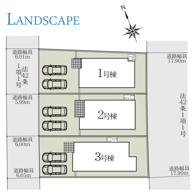 河内長野市南花台　新築一戸建ての区画図|全3区画