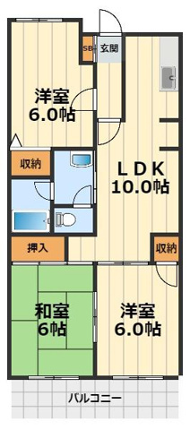 【間取り】 | コーポフェニックスＢ