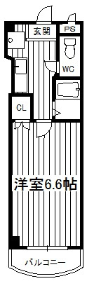 大阪市中央区材木町の賃貸マンションの間取り