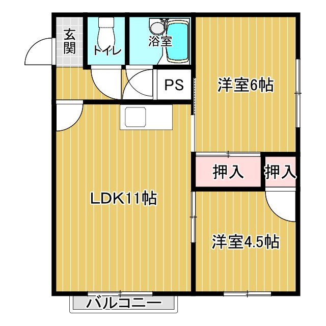 パールハイツBの間取り