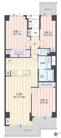 ガーデンプラザ柴又弐番館の間取り|南東向きにつきまして日当たり・通風・眺望良好。新規フルリノベーション施工が完了いたしましたのでいつでも内覧が可能です。安心のアフターサービス保証付きですのでご購入後も安心して暮らせます。