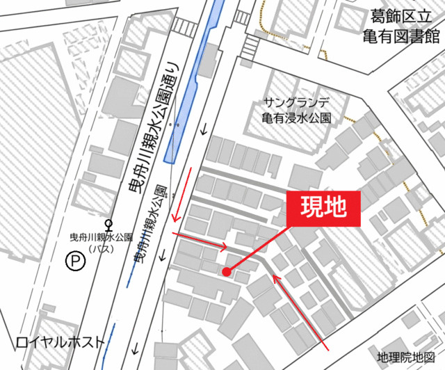 （T017）東京都葛飾区亀有1-15-8戸建の地図