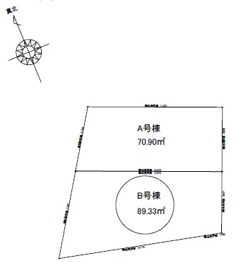 江戸川区中葛西１丁目　新築戸建て　全２棟の区画図