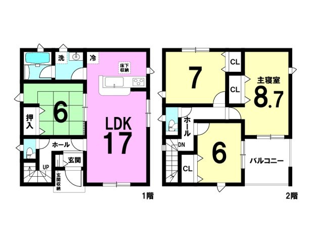 クレイドルガーデン塩冶有原町第1-2　新築戸建の間取り
