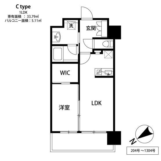 【間取り】 | 新品家具付きマンション西中洲8(KaGood福岡)